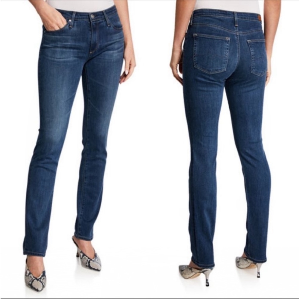 AG Adriano Goldschmied Premiere Skinny Straight Jean in Medium Wash. Size 31.